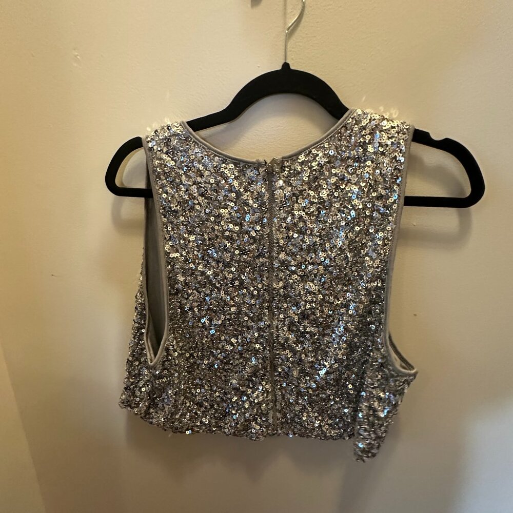 Forever 21 Plus Silver Sequin Crop Top – Party/Clubwear – Size 2X